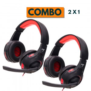 COMBO 2X1 Auricular Gamer KOLKE Killer KGA-345 (Negro/Rojo)